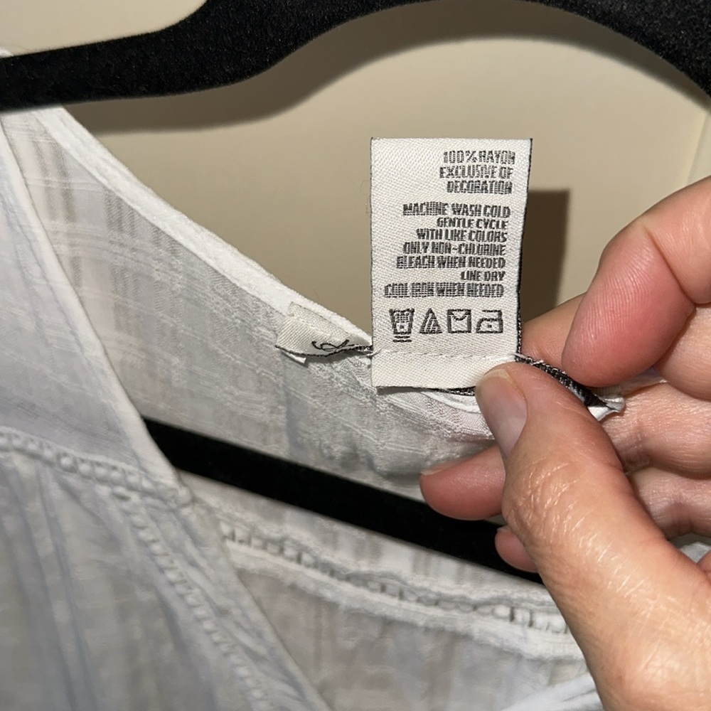 White Elastic Waist Button Down Blouse - Picture 3 of 3